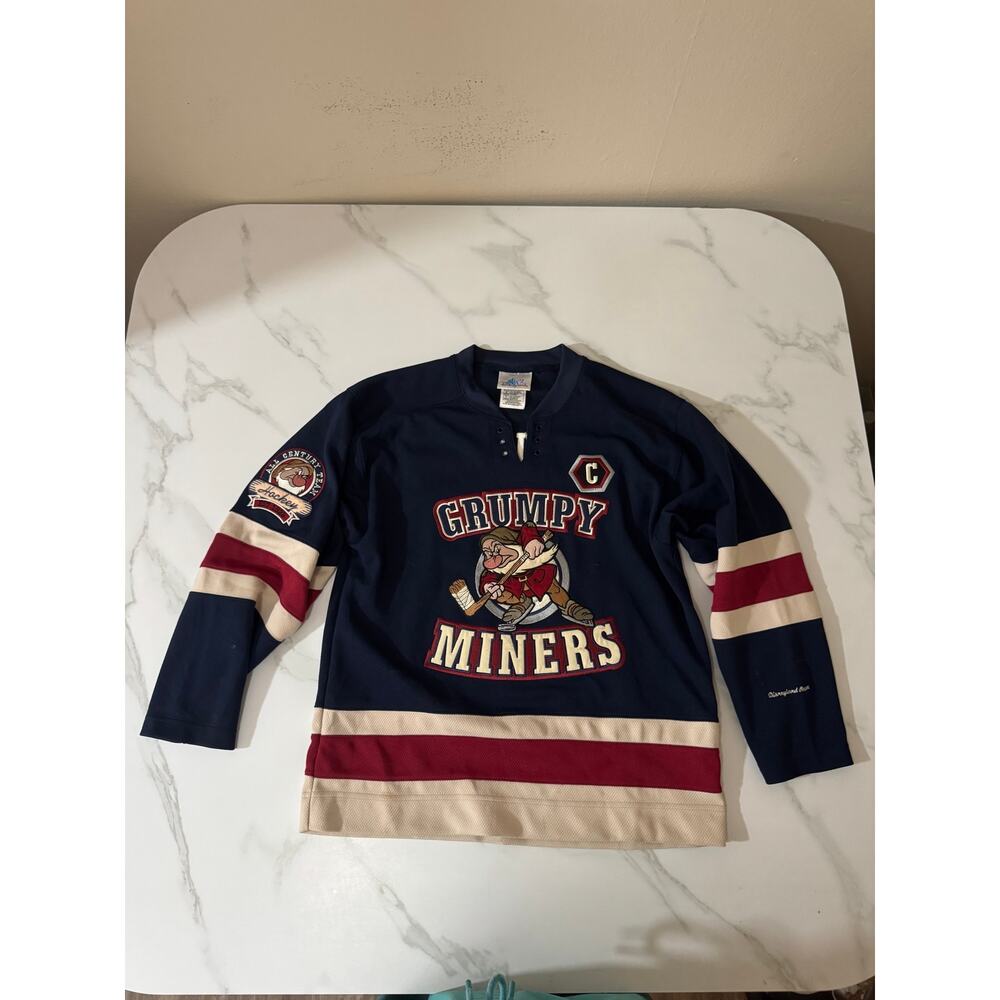 Disneyland Resort Grumpy Miners Hockey Jersey Longsleeve Youth 10/12